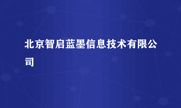 北京智启蓝墨信息技术有限公司