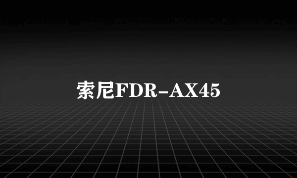 索尼FDR-AX45