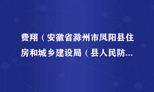 费翔（安徽省滁州市凤阳县住房和城乡建设局（县人民防空办公室）副局长（副主任））