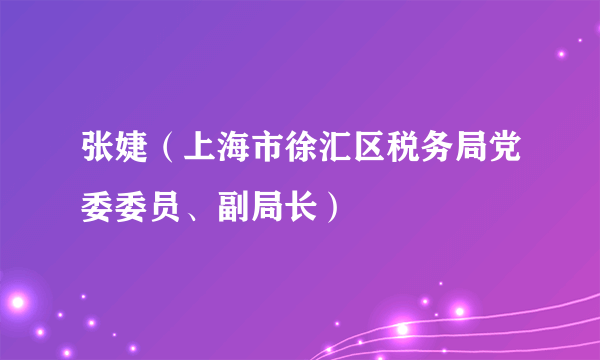 张婕（上海市徐汇区税务局党委委员、副局长）