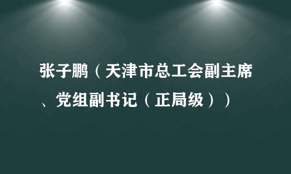 张子鹏（天津市总工会副主席、党组副书记（正局级））