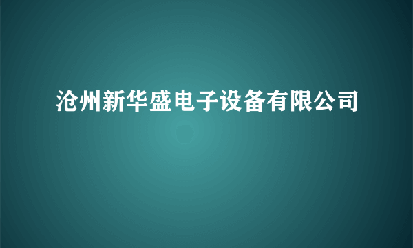 沧州新华盛电子设备有限公司