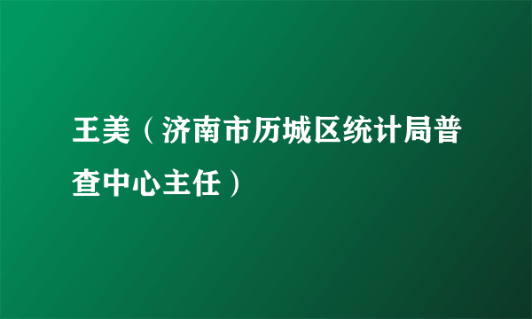 王美（济南市历城区统计局普查中心主任）