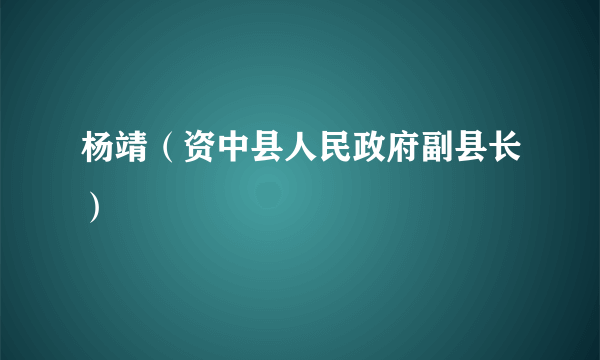 杨靖（资中县人民政府副县长）