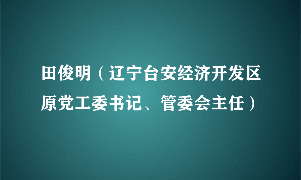 田俊明（辽宁台安经济开发区原党工委书记、管委会主任）