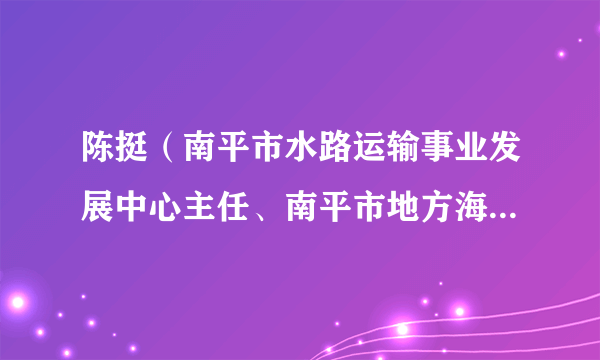 陈挺（南平市水路运输事业发展中心主任、南平市地方海事发展中心主任、南平市港航事业发展中心主任）