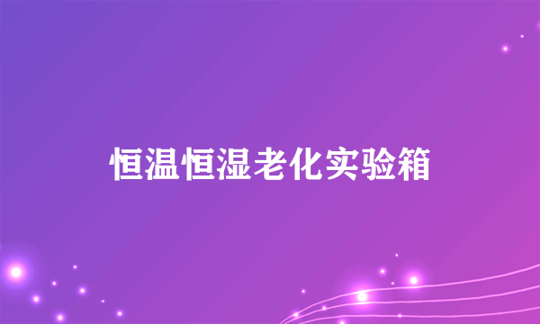 恒温恒湿老化实验箱