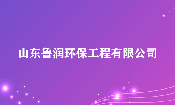 山东鲁润环保工程有限公司