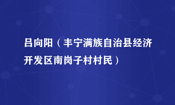 吕向阳（丰宁满族自治县经济开发区南岗子村村民）