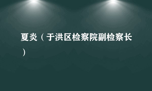 夏炎（于洪区检察院副检察长）