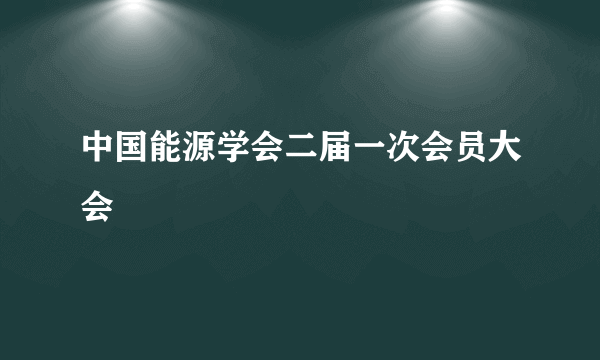 中国能源学会二届一次会员大会