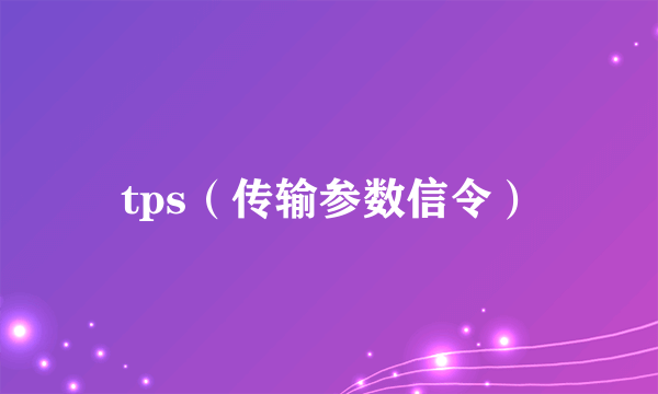 tps（传输参数信令）