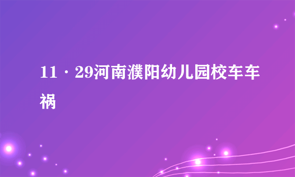 11·29河南濮阳幼儿园校车车祸