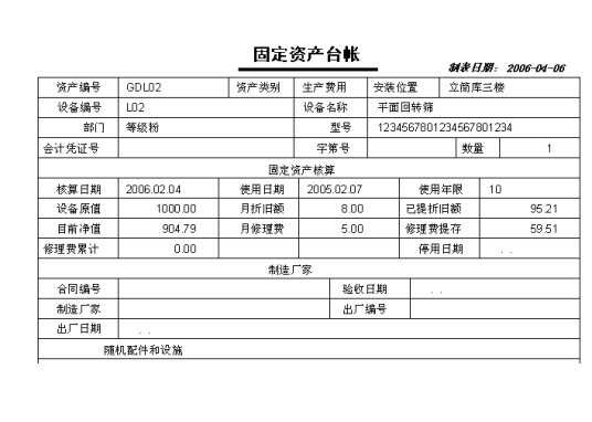 固定资产折旧