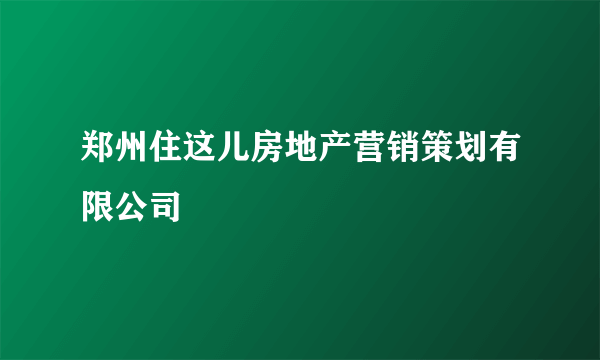 郑州住这儿房地产营销策划有限公司