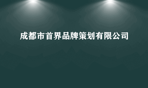 成都市首界品牌策划有限公司