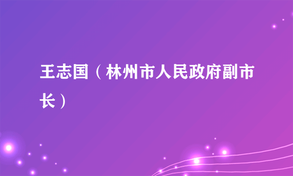 王志国（林州市人民政府副市长）