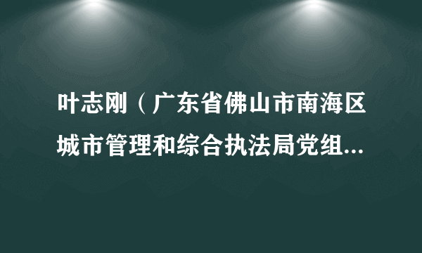 叶志刚（广东省佛山市南海区城市管理和综合执法局党组成员、副局长）