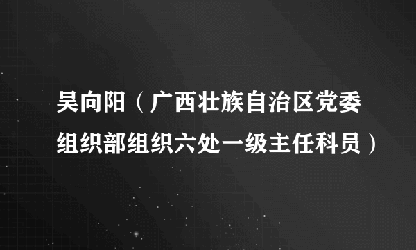 吴向阳（广西壮族自治区党委组织部组织六处一级主任科员）