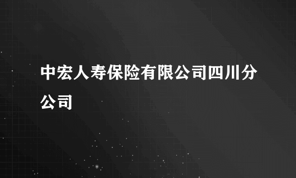 中宏人寿保险有限公司四川分公司