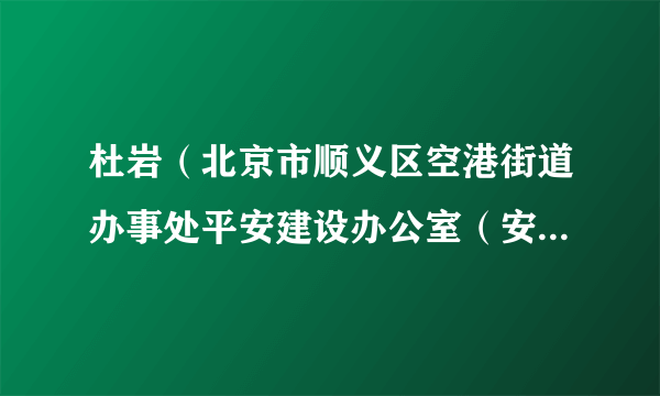 杜岩（北京市顺义区空港街道办事处平安建设办公室（安全科）科员）