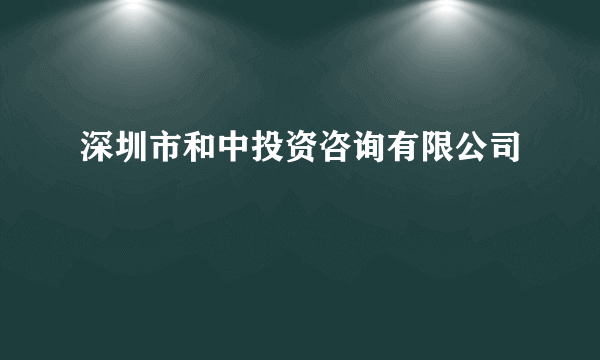 深圳市和中投资咨询有限公司