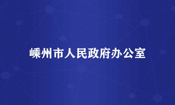 嵊州市人民政府办公室