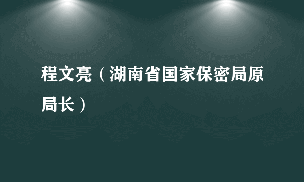 程文亮（湖南省国家保密局原局长）