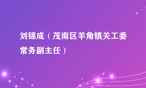 刘锦成（茂南区羊角镇关工委常务副主任）