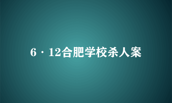 6·12合肥学校杀人案