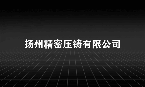 扬州精密压铸有限公司