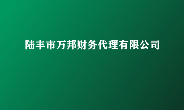 陆丰市万邦财务代理有限公司