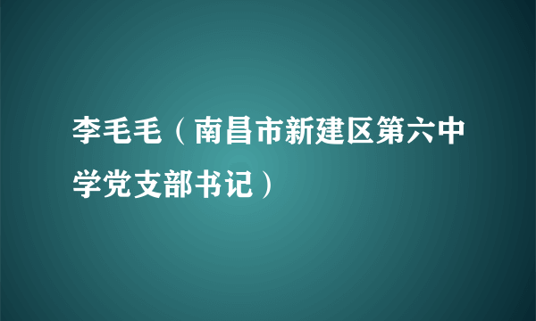 李毛毛（南昌市新建区第六中学党支部书记）