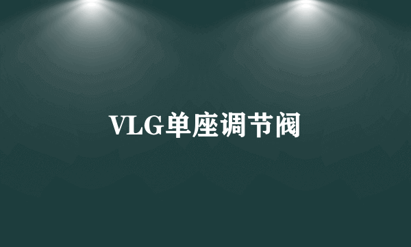 VLG单座调节阀