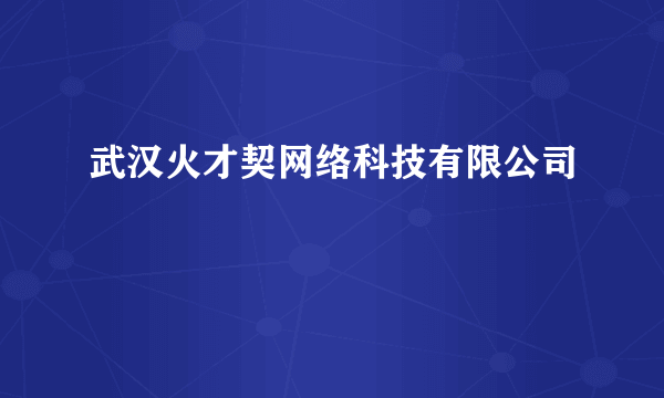 武汉火才契网络科技有限公司