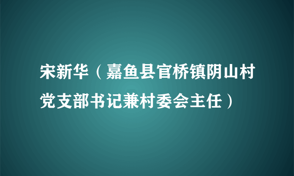 宋新华（嘉鱼县官桥镇阴山村党支部书记兼村委会主任）