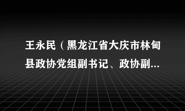 王永民（黑龙江省大庆市林甸县政协党组副书记、政协副主席、秘书长）