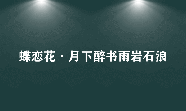 蝶恋花·月下醉书雨岩石浪