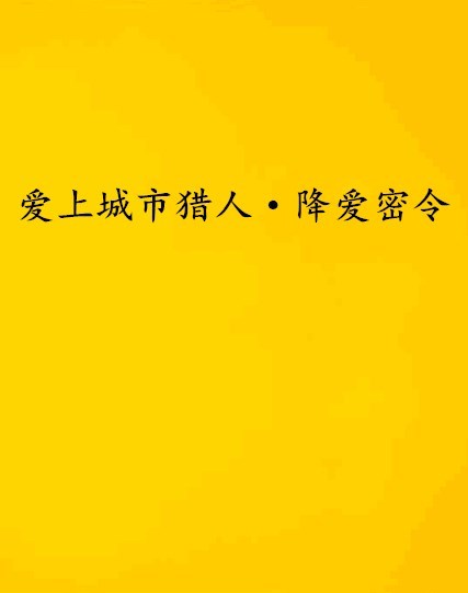 爱上城市猎人·降爱密令