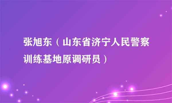 张旭东（山东省济宁人民警察训练基地原调研员）