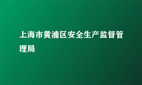 上海市黄浦区安全生产监督管理局