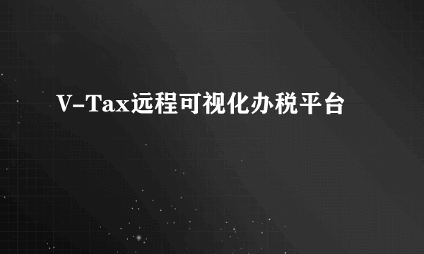 V-Tax远程可视化办税平台