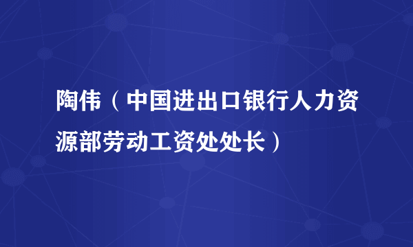 陶伟（中国进出口银行人力资源部劳动工资处处长）