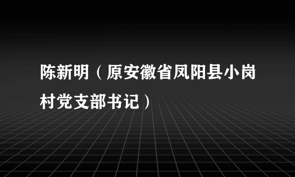 陈新明（原安徽省凤阳县小岗村党支部书记）