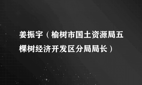 姜振宇（榆树市国土资源局五棵树经济开发区分局局长）