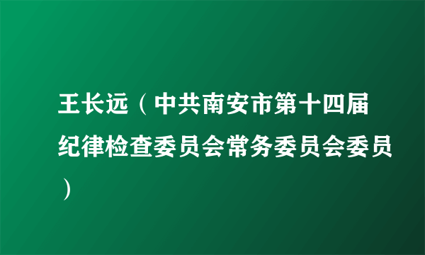 王长远（中共南安市第十四届纪律检查委员会常务委员会委员）