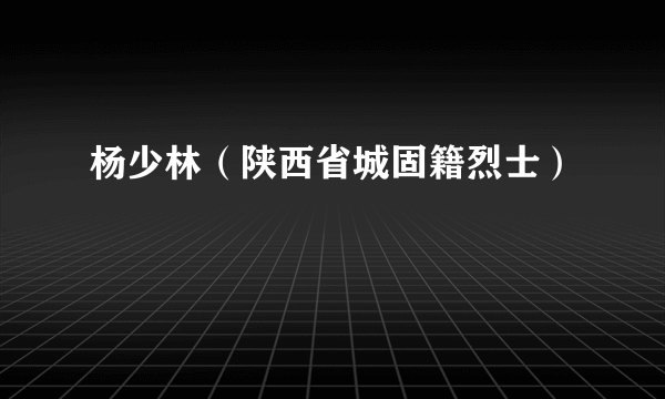 杨少林（陕西省城固籍烈士）