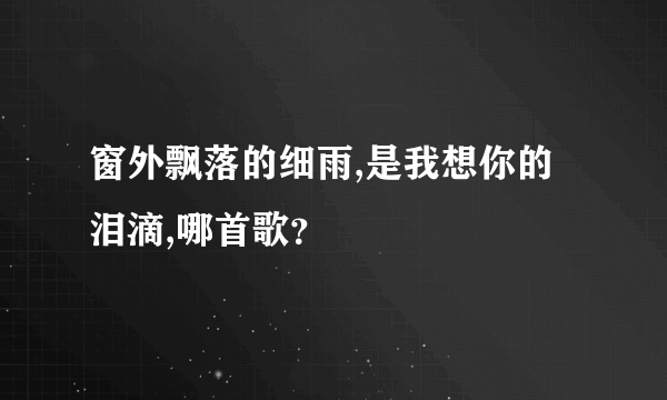 窗外飘落的细雨,是我想你的泪滴,哪首歌？