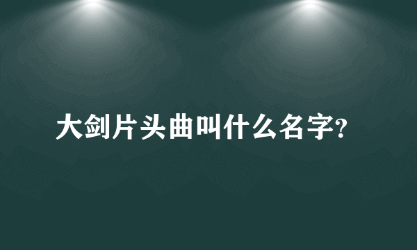 大剑片头曲叫什么名字？