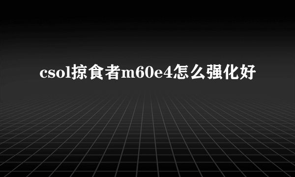 csol掠食者m60e4怎么强化好